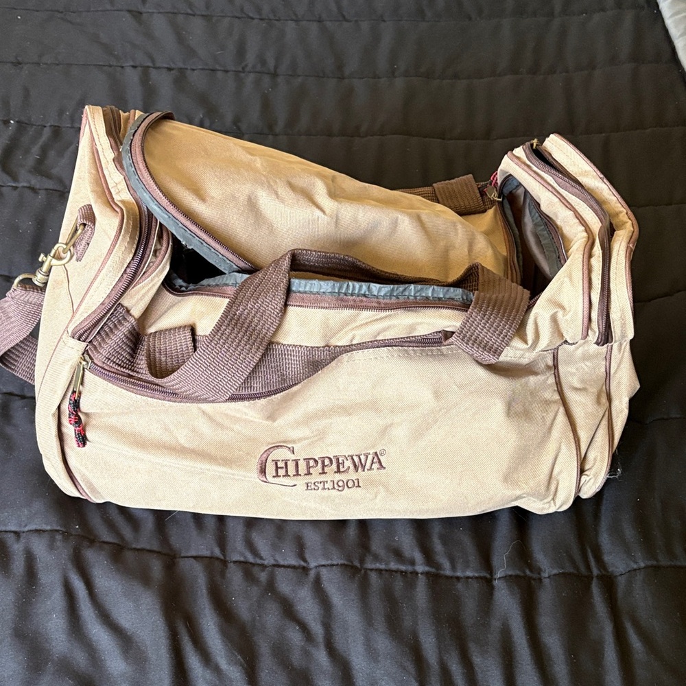 Chippewa Beige and Brown Duffel Bag